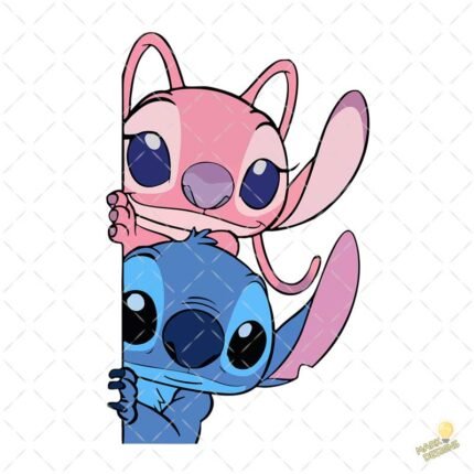 Pareja Stitch san Valentín PNG ai