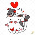 Gatito san Valentín PNG ai