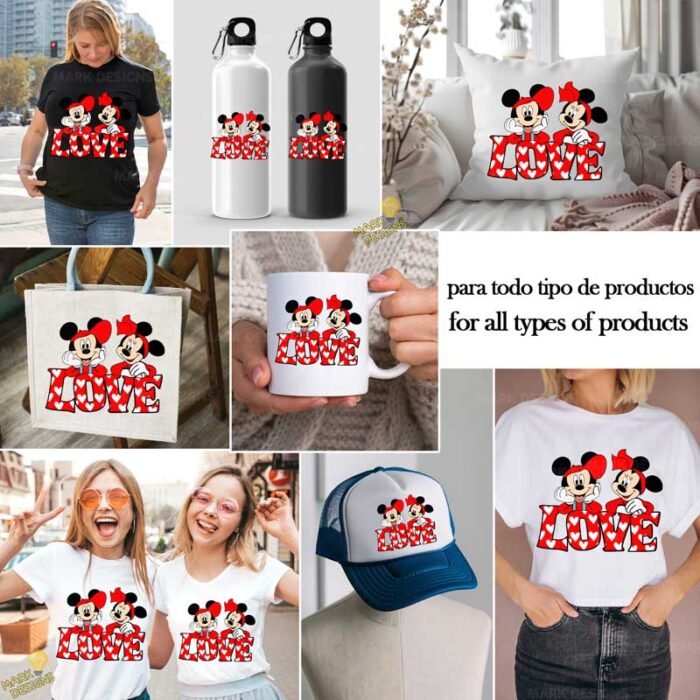 Mickey Minnie Love PNG ai