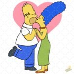 Homero y Marge san Valentín PNG ai