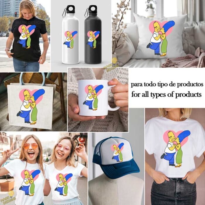 Homero y Marge san Valentín PNG ai