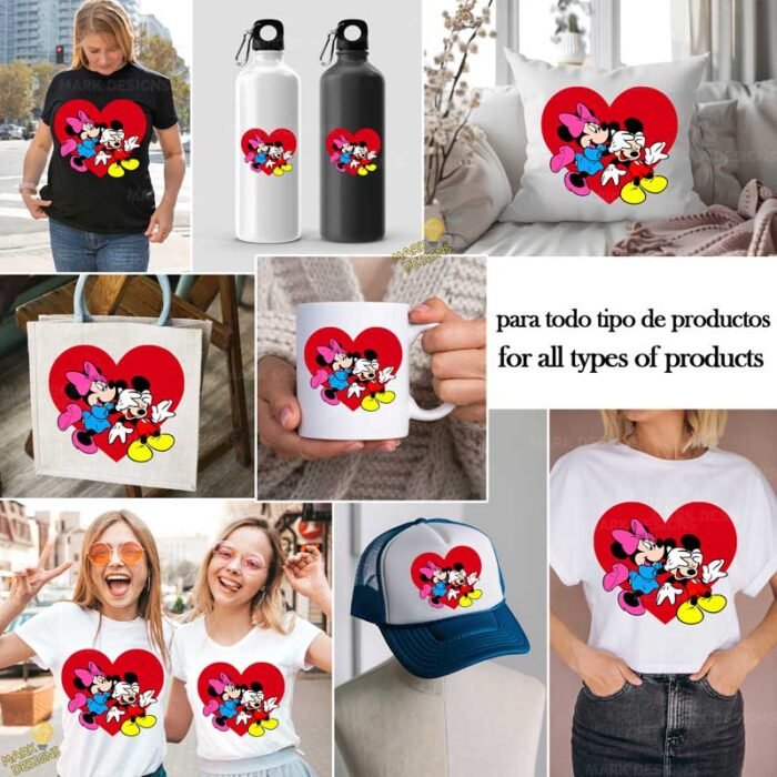 Corazón Mickey y Minnie PNG ai