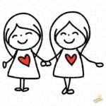 Dibujo Amigas PNG ai