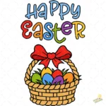 Canasta de Pascua con Huevos y Lazo Rojo – Vector y PNG 4K