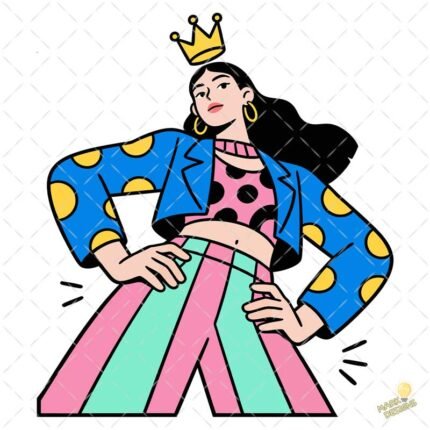 Chica empoderada pop vector 4k