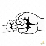 Choque de Puños Padre e Hijo – Vector y PNG 4K para Día del Padre