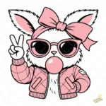 Conejita Urban Style con Chaqueta Rosa y Gafas – Vector y PNG 4K