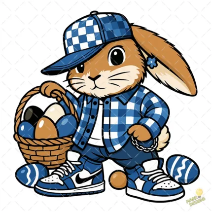 Conejito Streetwear con Gorra y Zapatillas – Ilustración Gratis para Stickers y DTF