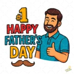 Diseño Papá Número 1 Happy Father's Day – Vector y PNG 4K