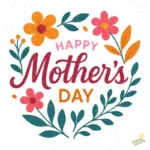 Emblema Happy Mother's Day con Flores de Primavera – AI SVG PNG 4K