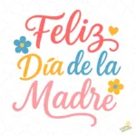 Feliz Día de la Madre Colores Coral y Azul – Ilustración 4K para Stickers