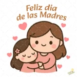 Feliz Día de las Madres Madre e Hija – Diseño Vectorial y PNG 4K