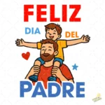 Feliz Día del Padre Papá con Hijo en Hombros – Diseño Vectorial Gratis y PNG 4K