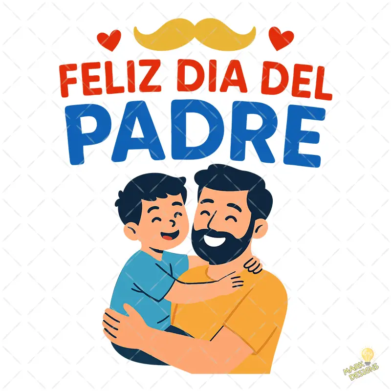 Feliz Día del Padre con Abrazo y Bigote – Diseño Vectorial y PNG 4K Feliz Día del Padre con Abrazo y Bigote – Diseño Vectorial y PNG 4K