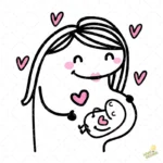 Flork Mamá Embarazada con su Bebé – Diseño Vectorial y PNG 4K