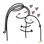 Flork Mamá e Hijo Abrazo con Corazones – Diseño Vectorial y PNG 4K