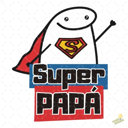 Flork Super Papá con Capa y Escudo – Diseño Vectorial y PNG 4K