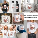 Gatita con Corazón Happy Mother's Day – Diseño Vectorial Kawaii y PNG 4K - Image 2