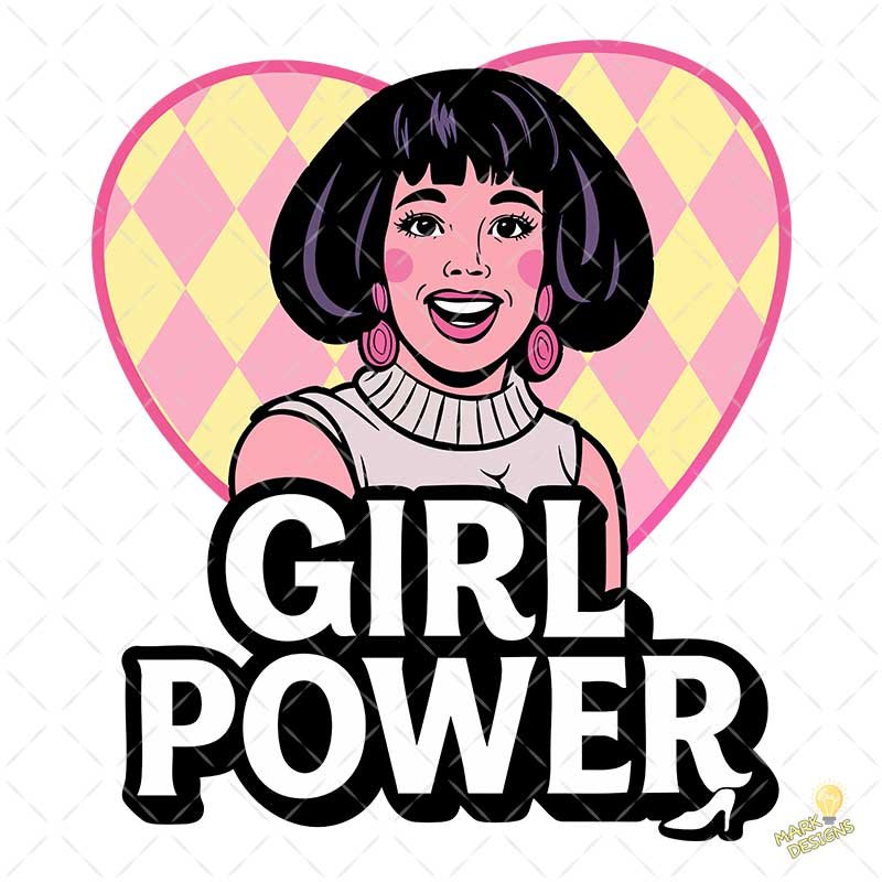 Girl Power Estilo Freddie Mercury Retro - Diseño Vectorial y PNG 4K Girl Power Estilo Freddie Mercury Retro - Diseño Vectorial y PNG 4K