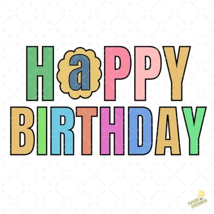 Happy Birthday Colores Pastel – Diseño Vectorial Festivo y PNG 4K