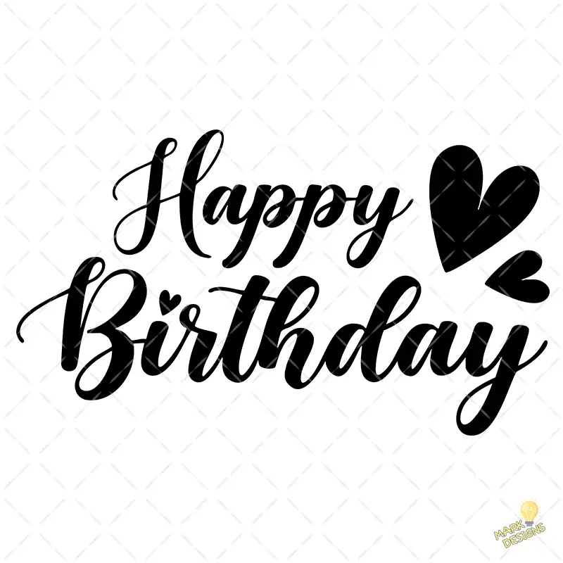 Happy Birthday con Corazones – Diseño Caligráfico Vector y PNG 4K Happy Birthday con Corazones – Diseño Caligráfico Vector y PNG 4K