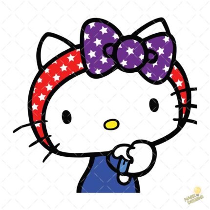 Hello Kitty Rosie the Riveter - Diseño Vectorial Kawaii y PNG 4K