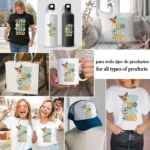 Ho Ho Ho Navideño con Reno, Muñeco de Nieve y Pingüinos – Vector y PNG 4K