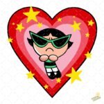 Ilustración Buttercup Powerpuff Girls Heart - Formato AI SVG PNG 4K