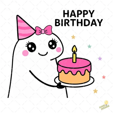 Ilustración Deformito Happy Birthday Rosa – Formato AI SVG PNG 4K