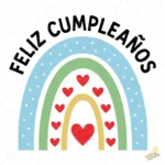 Ilustración Feliz Cumpleaños Arcoíris y Estrellas – Formato AI SVG PNG 4K