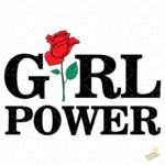 Ilustración Girl Power con Rosa - Formato AI SVG PNG 4K