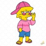 Ilustración Lisa Simpson con Outfit Rosa - Formato AI SVG PNG 4K