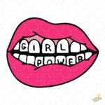 Labios Rosa Girl Power en Dientes - Diseño Vectorial y PNG 4K