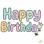 Letras Happy Birthday con Estampados – Formato AI SVG PNG 4K
