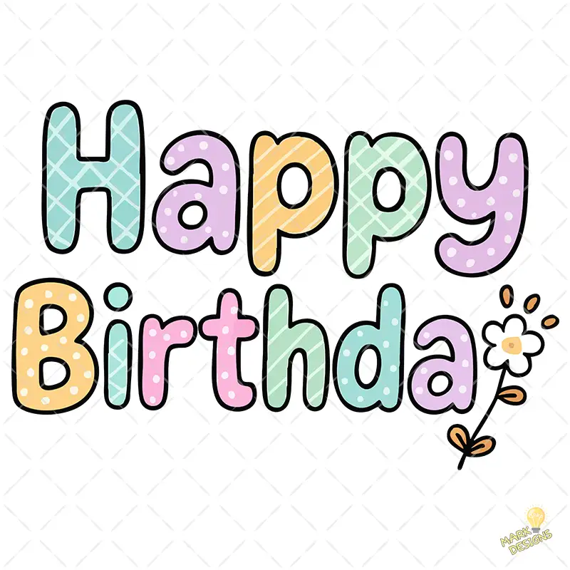 Letras Happy Birthday con Estampados – Formato AI SVG PNG 4K Letras Happy Birthday con Estampados – Formato AI SVG PNG 4K
