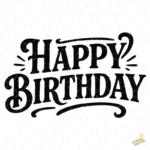 Lettering Happy Birthday Estilo Vintage – Formato AI SVG PNG 4K