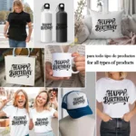 Lettering Happy Birthday Estilo Vintage – Formato AI SVG PNG 4K - Image 2