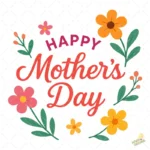 Lettering Happy Mother's Day con Adornos Florales – AI SVG PNG 4K mockups