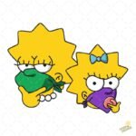 Lisa y Maggie Simpson con Pañuelos - Diseño Vectorial y PNG 4K