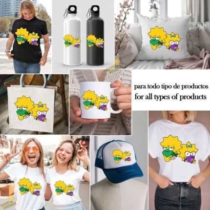 Lisa y Maggie Simpson con Pañuelos - Diseño Vectorial y PNG 4K