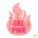 Llama de Fuego Girl Power Rosa - Diseño Vectorial y PNG 4K