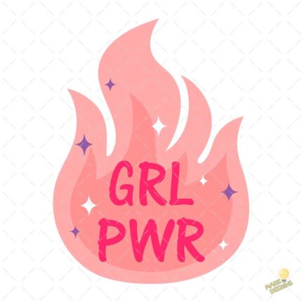 Llama de Fuego Girl Power Rosa - Diseño Vectorial y PNG 4K