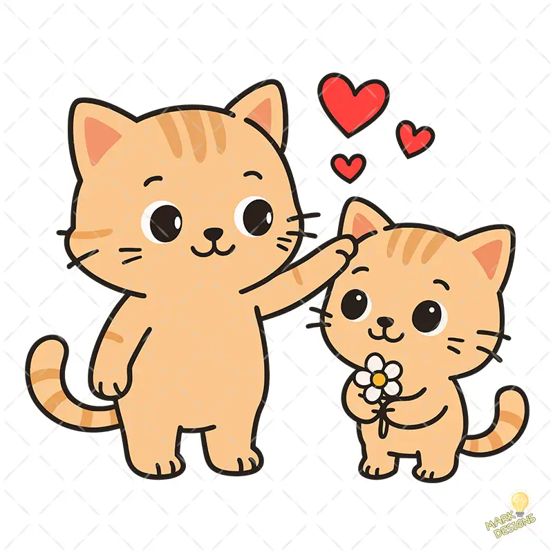 Mamá Gata y Gatito con Flor Feliz Día de la Madre – Diseño Vectorial y PNG 4K Mamá Gata y Gatito con Flor Feliz Día de la Madre – Diseño Vectorial y PNG 4K
