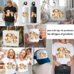 Mamá Perra y Cachorro Feliz Día de la Madre – Diseño Vectorial y PNG 4K