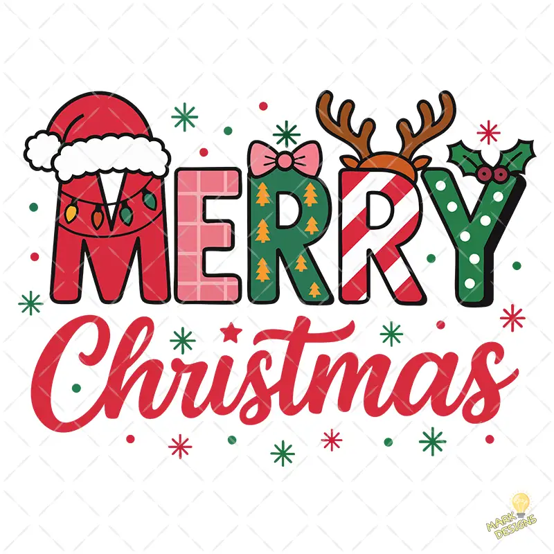 Merry Christmas con Letras Decoradas Navideñas – Vector y PNG 4K Merry Christmas con Letras Decoradas Navideñas – Vector y PNG 4K