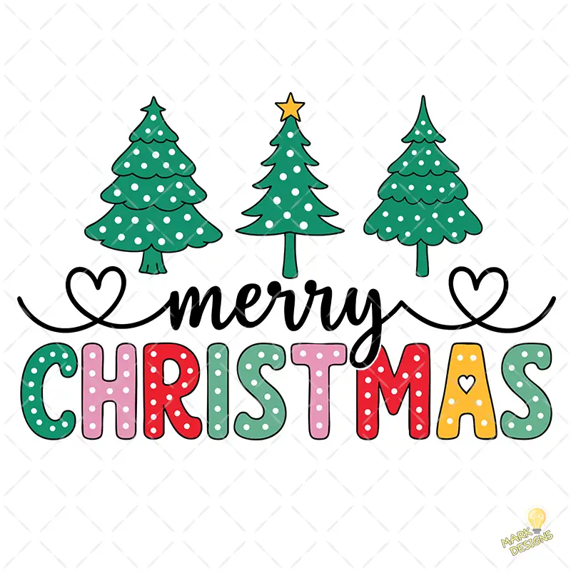 Merry Christmas con Pinos de Navidad y Lunares – Diseño Vectorial y PNG 4K Merry Christmas con Pinos de Navidad y Lunares – Diseño Vectorial y PNG 4K
