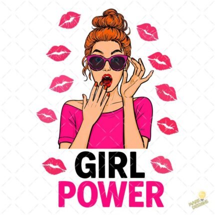 Mujer Pop Art Girl Power con Labios - Diseño Vectorial y PNG 4K
