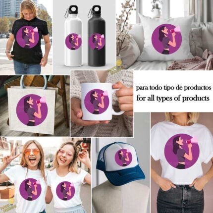 Mujer con Megáfono Protesta - Diseño Vectorial Feminista y PNG 4K