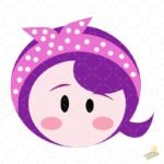 Niña Kawaii con Pañuelo Rosa - Diseño Vectorial Tierno y PNG 4K