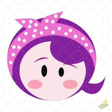Niña Kawaii con Pañuelo Rosa - Diseño Vectorial Tierno y PNG 4K